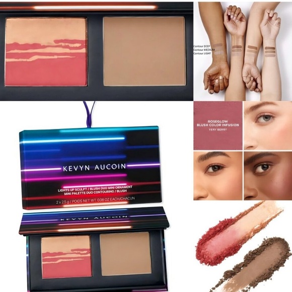KEVYN AUCOIN HOLIDAY LIGHTS UP CONTOUR AND BLUSH MINI NEW - Picture 1 of 10